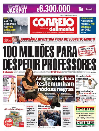 Correio da Manh&atilde;, 30 October 2013