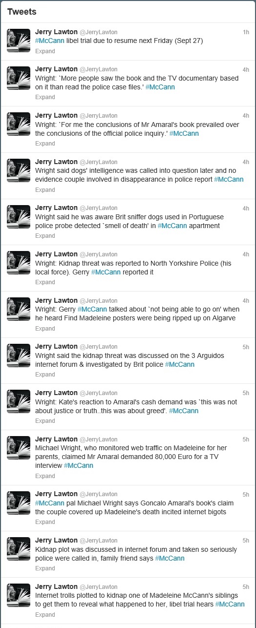 Jerry Lawton tweets, 20 September 2013