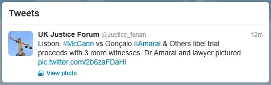 Lisbon. #McCann vs Gon&ccedil;alo #Amaral & Others libel trial proceeds with 3 more witnesses. Dr Amaral and lawyer pictured